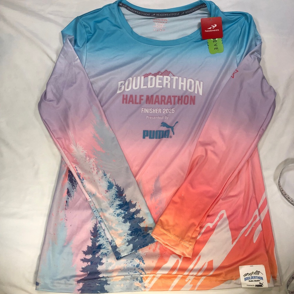 Headsweats Boulderthon Half Marathon 2025 Puma Performance Tee Long Sleeve M